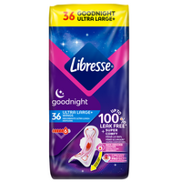 Absorbante de noapte cu aripioare Ultra Large Night Wings, 36 bucati, Libresse