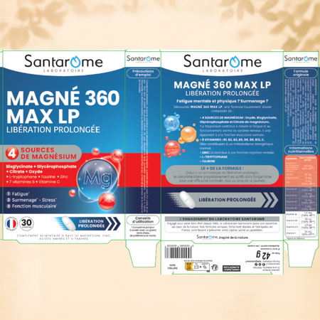 Magneziu Magne 360 Max LP, 30 comprimate, Santarome 746065