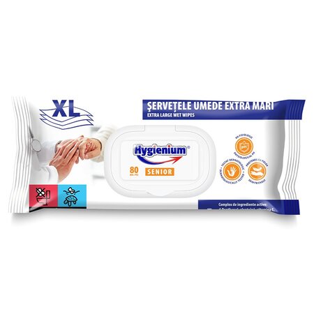 Servetele umede extra mari XL Senior, 80 bucati, Hygienium