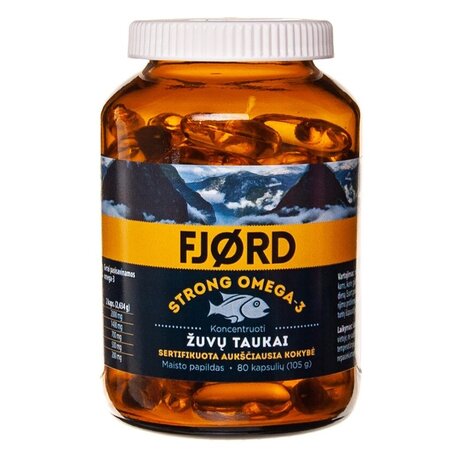 Omega 3 Strong, 80 capsule, Fjord