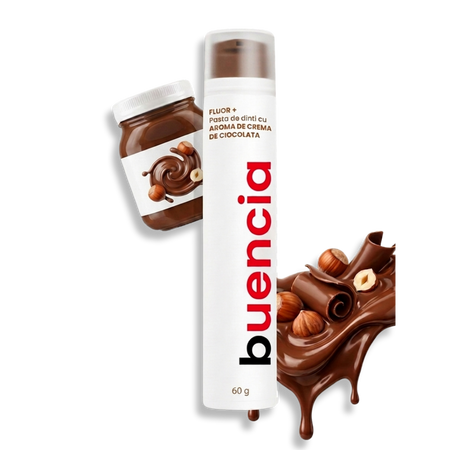 Pasta de dinti cu aroma de crema de ciocolata, 60 ml, Buencia 747183