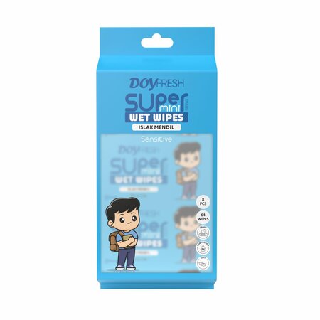 Servetele umede 8in1 Super Mini Blue, 64 bucati, Doyfresh
