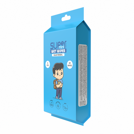 Servetele umede 8in1 Super Mini Blue, 64 bucati, Doyfresh 747208
