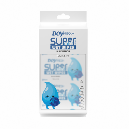 Servetele umede 8in1 Super Mini White, 64 bucati, Doyfresh