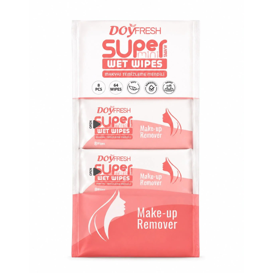 Servetele umede 8in1 Super Mini Makeup, 64 bucati, Doyfresh