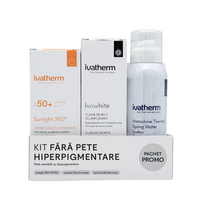 Kit Fara pete hiperpigmentare, Sunlight 360, 50 ml, Ivawhite fluid, 50 ml, Apa termala, 100 ml,, Ivatherm