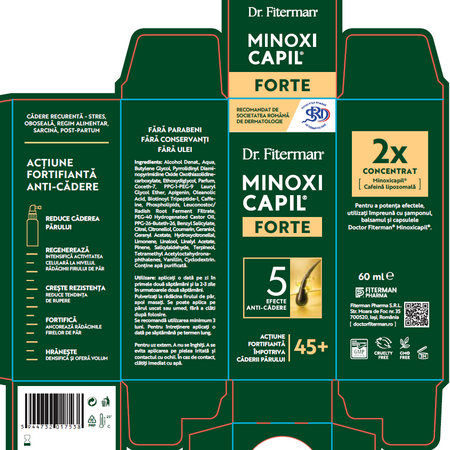 Spray pentru regenerarea si fortificarea firului de par, Minoxicapil Forte, 60 ml, Doctor Fiterman 747758