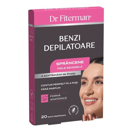 Benzi depilatoare sprancene piele sensibila, 20 bucati, Doctor Fiterman