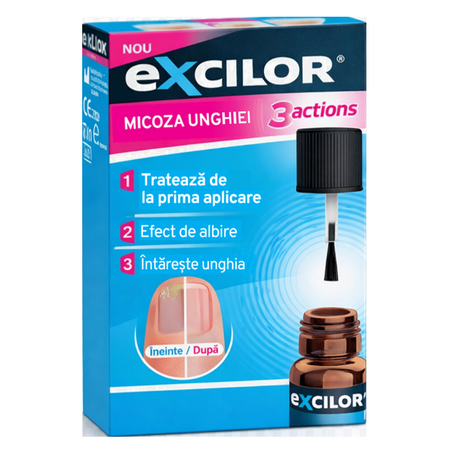 Solutie pentru tratarea ciupercii unghiilor Excilor 3Actions, 7 ml, Magna Pharm