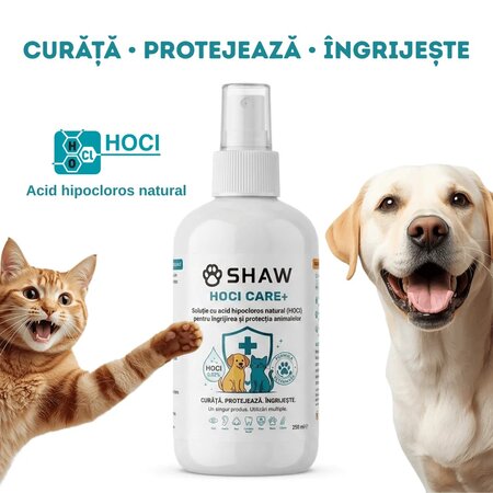 Solutie cu acid hipocloros pentru caini si pisici HOCI CARE+, 250 ml, Shaw 747963