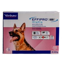 Solutie impotriva puricilor si capuselor pentru caini Effipro Duo, L (20-40 kg), 4 pipete, Virbac