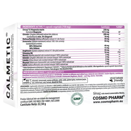 Calmetic, 30 capsule vegetale, Cosmopharm 755290