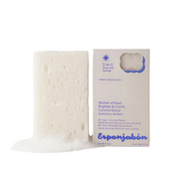 Burete de baie 2-in-1 cu sapun, Mother of Pearl, efect illuminator, 120 g, Esponjabon