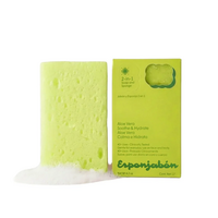 Burete de baie 2-in-1 cu sapun, Aloe Vera, efect calmant si hidratant, 120 g, Esponjabon