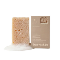 Burete de baie 2-in-1 cu sapun, fulgi de ovaz, efect calmant si exfoliant, 120 g, Esponjabon