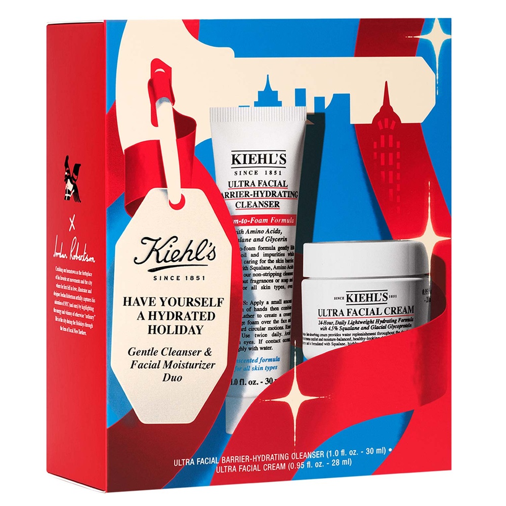 Set Crema hidratanta Ultra Facial Cream 28 ml + Gel de curatare Ultra Facial Barrier Cleanse 30 ml Hydrated Holiday Duo, Kiehl's