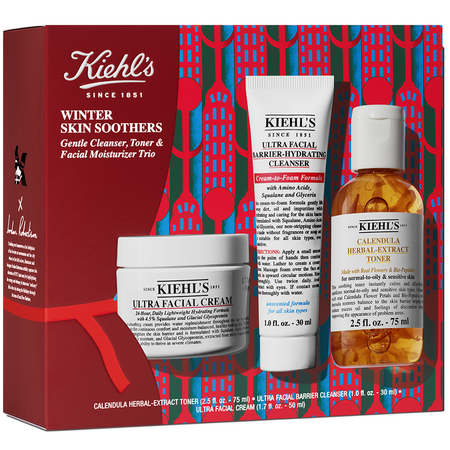 Set Crema hidratanta Ultra Facial Cream 50 ml + Gel de curatare Ultra Facial 30 ml + Toner cu extract de plante 75 ml Winter Skin Soothers, Kiehl's
