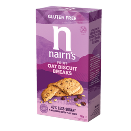 Biscuti fara gluten din ovaz integral cu fructe, 160 g, Nairns