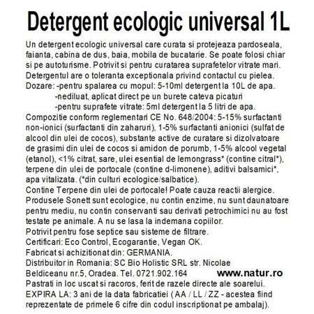 Detergent lichid universal, 1000 ml, Sonett 749012