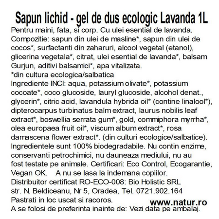 Sapun lichid pentru maini cu lavanda, 1000 ml, Sonett 749019
