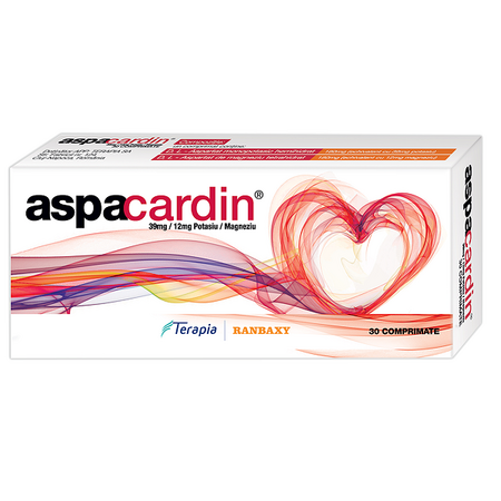 Aspacardin, 39 mg/12, 30 comprimate, Terapia