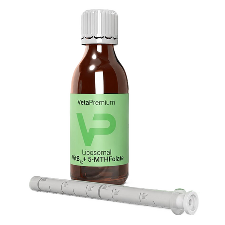 Supliment alimentar cu vitamina B12 lipozomala si folat pentru caini si pisici 5-MTHF, 120 ml, VetaPremium 749125
