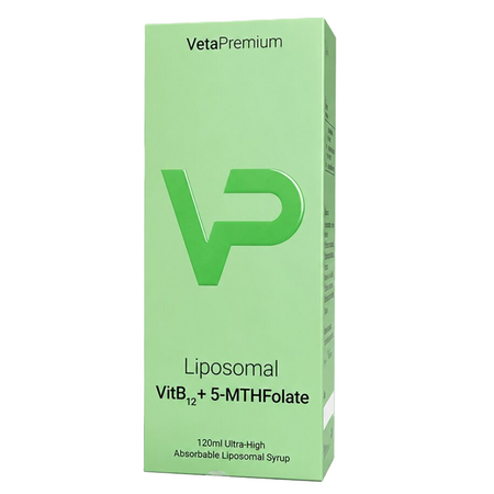 Supliment alimentar cu vitamina B12 lipozomala si folat pentru caini si pisici 5-MTHF, 120 ml, VetaPremium 749126