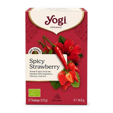 Ceai Bio Spicy Strawberry, 17 plicuri, Yogi Tea