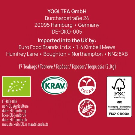 Ceai Bio Spicy Strawberry, 17 plicuri, Yogi Tea 750146