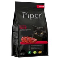 Hrana uscata cu vita pentru pisici adulte, 3 kg, Piper