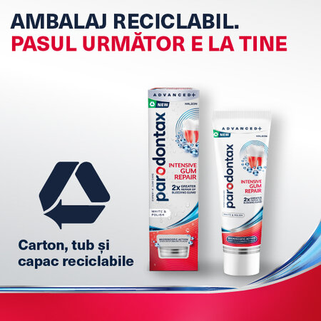Pasta de dinti Parodontax Intensive Gum Repair White & Polish, 75ml, Haleon 749361