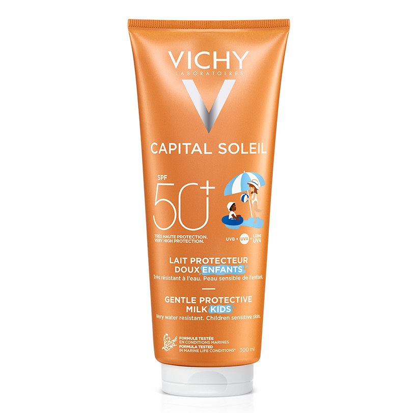 Lapte cu protectie solara SPF 50+ pentru copii Capital Soleil, 300 ml, Vichy