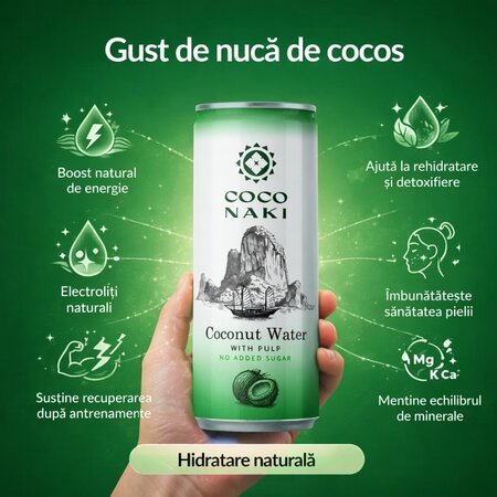 Apa de cocos cu pulpa, 320 ml, Coconaki 749663