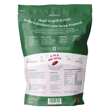 Musli cu Goji, 400 g, Sanovita 737719
