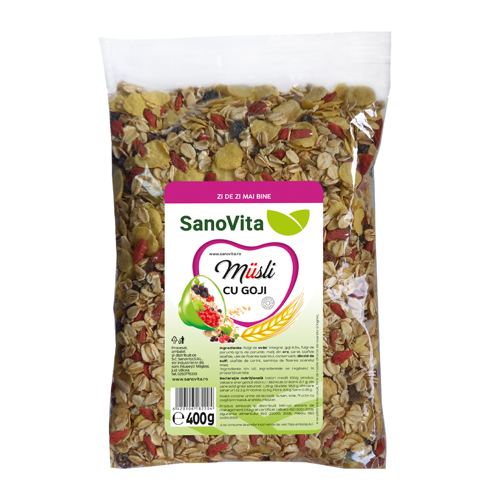 Musli cu Goji, 400 g, Sanovita