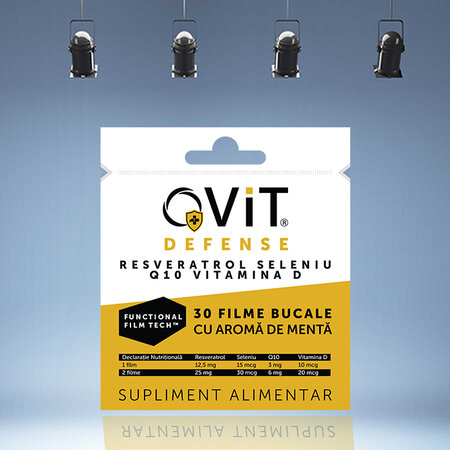 Filme bucale cu vitamine Qvit Defense, 30 bucati, Nutrinovate 749681