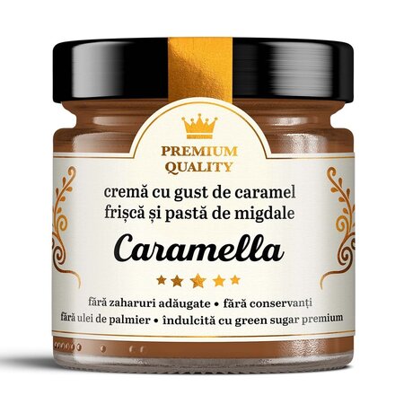 Crema cu gust de caramel, frisca si pasta de migdale Caramella Secretele Ramonei, 250 g, Laboratoarele Remedia