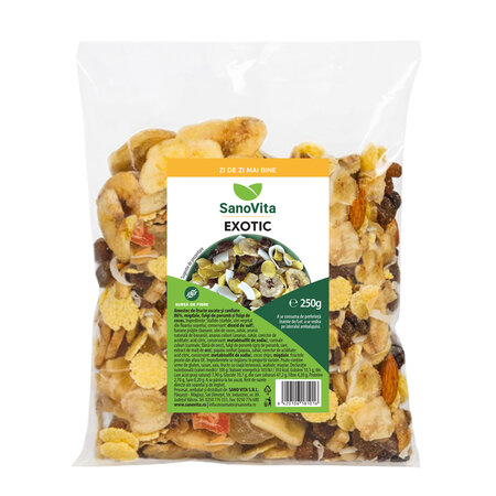 Fulgi de porumb si fructe uscate, 250 g, Sanovita