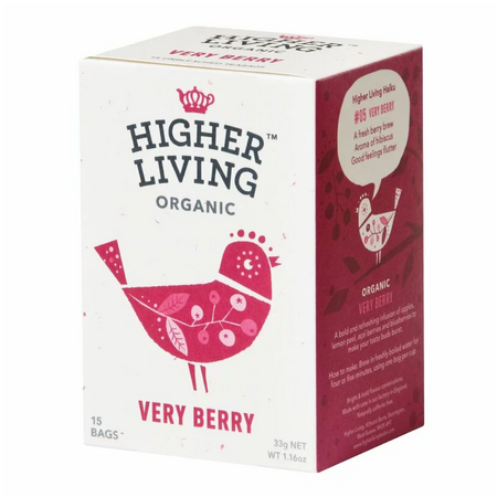 Ceai Bio de fructe Very Berry, 15 plicuri, Higher Living