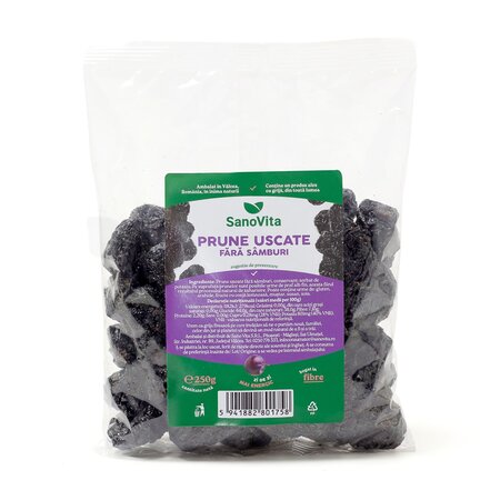 Prune uscate, 250 g, Sanovita