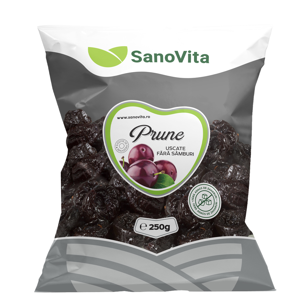 Prune uscate, 250 g, Sanovita