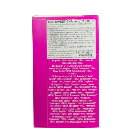 Ceai Bio Sweet Chai, 15 plicuri, Higher Living 749817