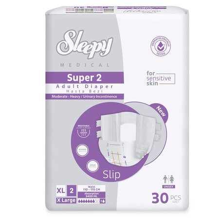 Scutece pentru adulti Medical Super 2, marimea XL (110-170 cm), 30 bucati, Sleepy