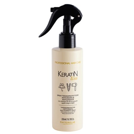 Spray leave in termoprotector anti-frizz si anti-umiditate Keratin Liss, 200 ml, Phytorelax