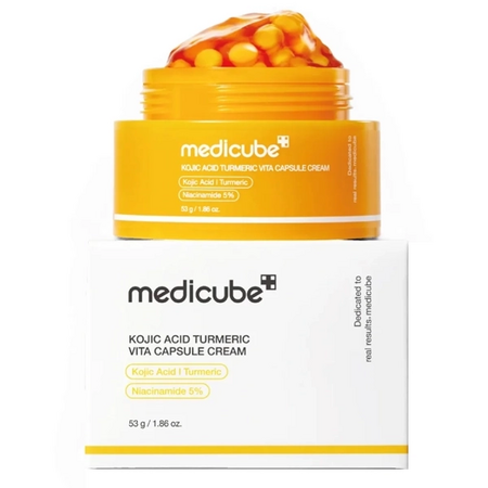 Crema cu acid kojic, turmeric și capsule, Kojic Acid Turmeric Capsule Cream, 53g, Medicube