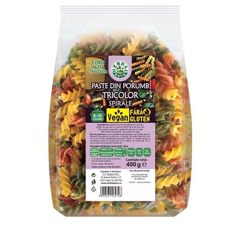 Paste din porumb tricolor Herbalsana, 400 g, Herbavit