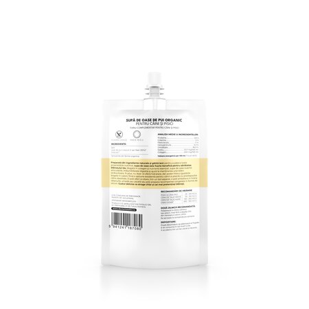 Supa de oase de pui organic pentru caini si pisici, 150 ml, Doctor Totolici 749967