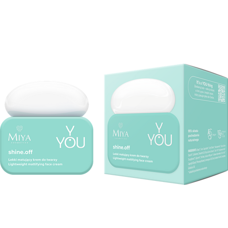 Crema-gel de fata hidratanta lejera cu efect matifiant, shine.off Y.You, 50 ml, Miya 750004