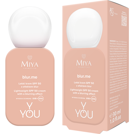 Crema cu protectie solara SPF50 cu efect de uniformizare a tenului, blur.me, Y.You, 30 ml, Miya