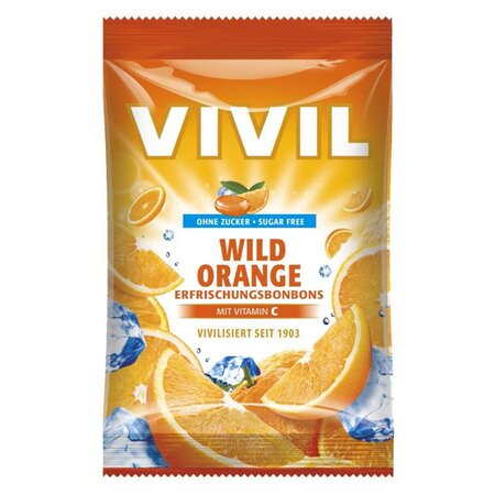 Bomboane cu aroma de portocala amara si vitamina C Wild Orange, 60 g, Vivil